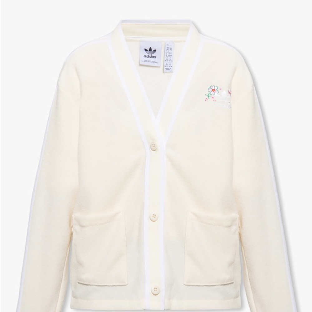 NWT Adidas Originals Cardigan With Logo Cream white IP3761 - Picture 9 of 11